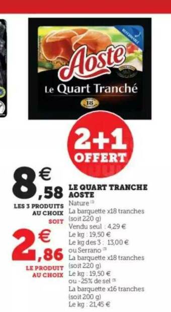 Hyper U Le Quart Tranché Aoste offre