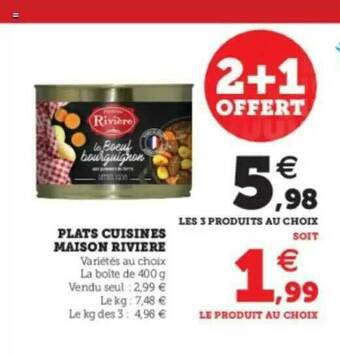 Hyper U Plats Cuisinés Maison Rivière offre