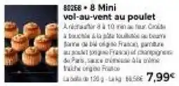 Thiriet 8 Mini vol-au-vent au poulet offre