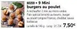 Thiriet 9 mini burgers au poulet offre