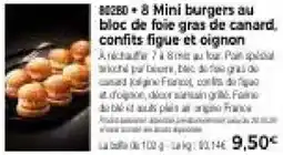 Thiriet 8 Mini burgers au bloc de foie gras de canard confits figue et oignon offre