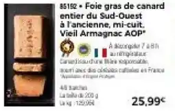 Thiriet Foie gras de canard entier du Sud-Ouest à l'ancienne, mi-cuit. Vieil Armagnac AOP offre