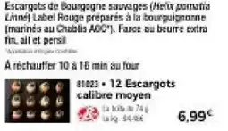 Thiriet 12 Escargots calibre moyen offre