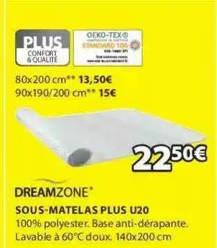 JYSK Sous-matelas Plus U20 Dreamzone offre