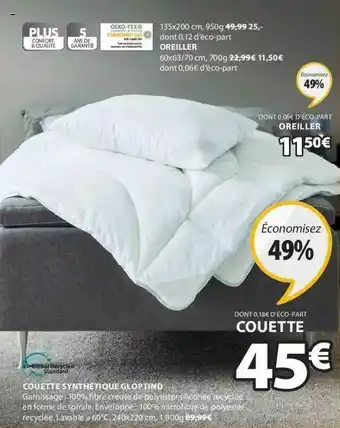 JYSK Couette Synthetique Gloptind offre