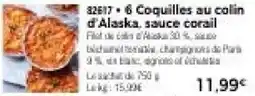 Thiriet 6 coquilles au colin d'alaska, sauce corail offre