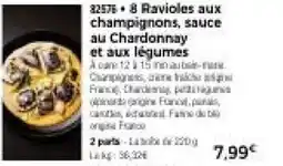 Thiriet 8 ravioles aux champignons, sauce au chardonnay et aux légumes offre