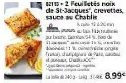 Thiriet 2 feuilletés noix de st-jacques, crevettes, sauce au chablis offre