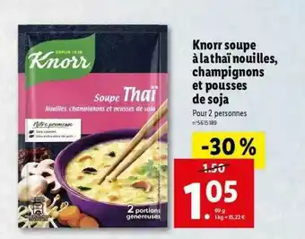 Lidl Knorr Soupe à La Thaï Nouilles, Champignons Et Pousses De Soja offre
