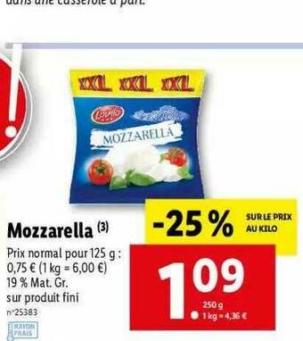 Lidl Mozzarella offre