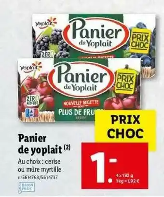 Lidl Panier De Yoplait offre