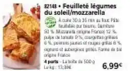 Thiriet Feuilleté légumes du soleil/mozzarella offre