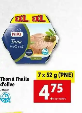 Lidl Thon à L'huile D'olive offre