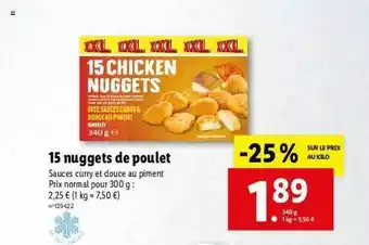 Lidl 15 Nuggets De Poulet offre