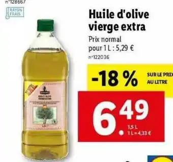Lidl Huile D'olive Vierge Extra offre