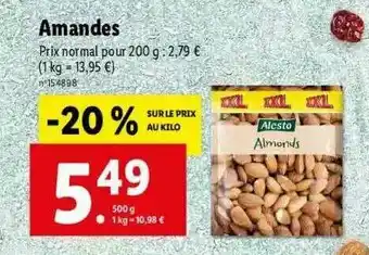 Lidl Amandes Alesto offre