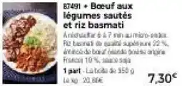 Thiriet Boeuf aux légumes sautés et riz basmati offre