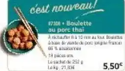 Thiriet Boulette au porc thai offre