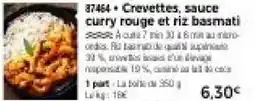Thiriet Crevettes, sauce curry rouge et riz basmati offre