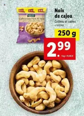 Lidl Noix De Cajou Alesto offre