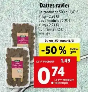 Lidl Dattes Ravier Alesto offre