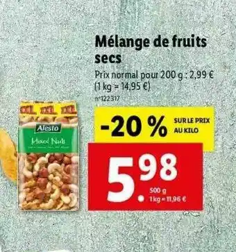 Mélange De Fruits Secs Alesto