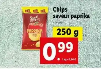 Lidl Chips Saveur Paprika Snack Day offre