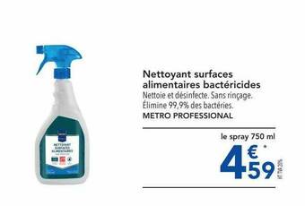 METRO Nettoyant Surfaces Alimentaires Bactéricides Metro Professional offre