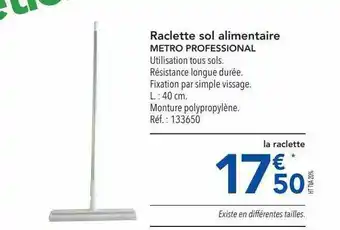 METRO Raclette Sol Alimentaire Metro Professional offre