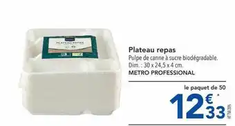 METRO Plateau Repas Metro Professional offre