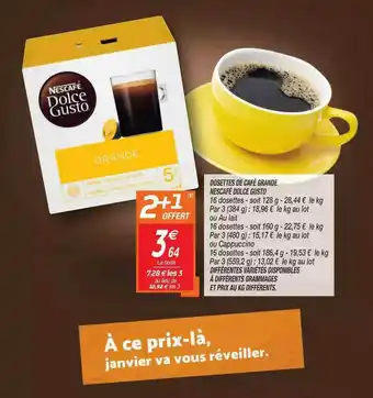 Netto Dosettes De Café Grande Nescafé Dolce Gusto offre