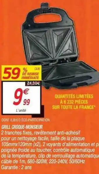 Netto Grille Croque-monsieur offre