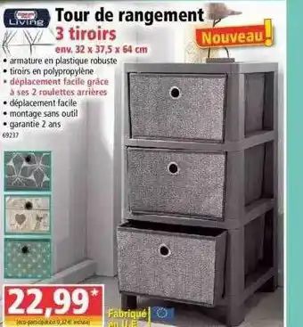 Norma Tour De Rangement 3 Tiroirs offre