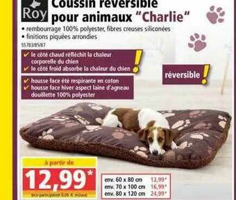 Norma Coussin Réversible Pour Animaux offre