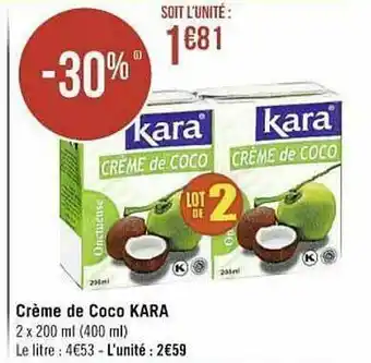 Spar Crème De Coco Kara offre