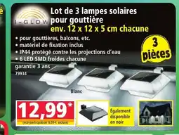 Norma I-GLOW Lot de 3 lampes solaires pour gouttière offre