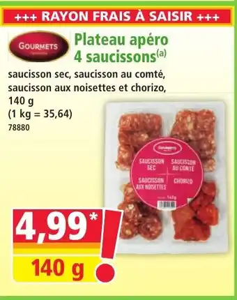 Norma GOURMETS Plateau apéro 4 saucissons offre