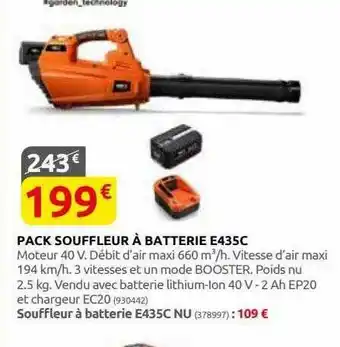 Rural Master Pack Souffleur à Batterie E435c offre
