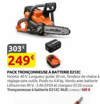 Rural Master Pack Tronçonneuse à Batterie E212c offre