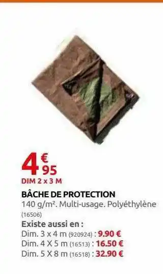 Rural Master Bâche De Protection offre