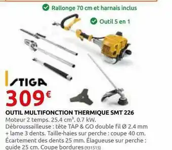 Rural Master Outil Multifonction Thermique Smt 226 Stiga offre