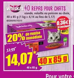 Norma WHISKAS 40 repas pour chats offre