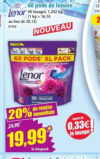 Norma LENOR 60 pods de lessive offre