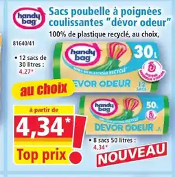 Norma HANDY BAG Sacs poubelle à poignées coulissantes dévor odeur offre