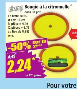 Norma CHAMP Bougie à la citronnelle offre
