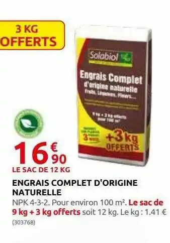Engrais Complet D'origine Naturelle