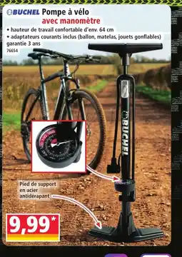Norma BUCHEL Pompe à vélo avec manomètre offre