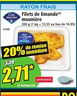 Norma CITÉ MARINE Filets de limande meunière offre