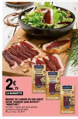 E.Leclerc MAGRET DE CANARD DU SUD-OUEST SÉCHÉ TRANCHÉ SANS NITRITE offre