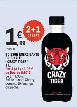 E.Leclerc Boisson Énergisante Originale 'Crazy Tiger' offre